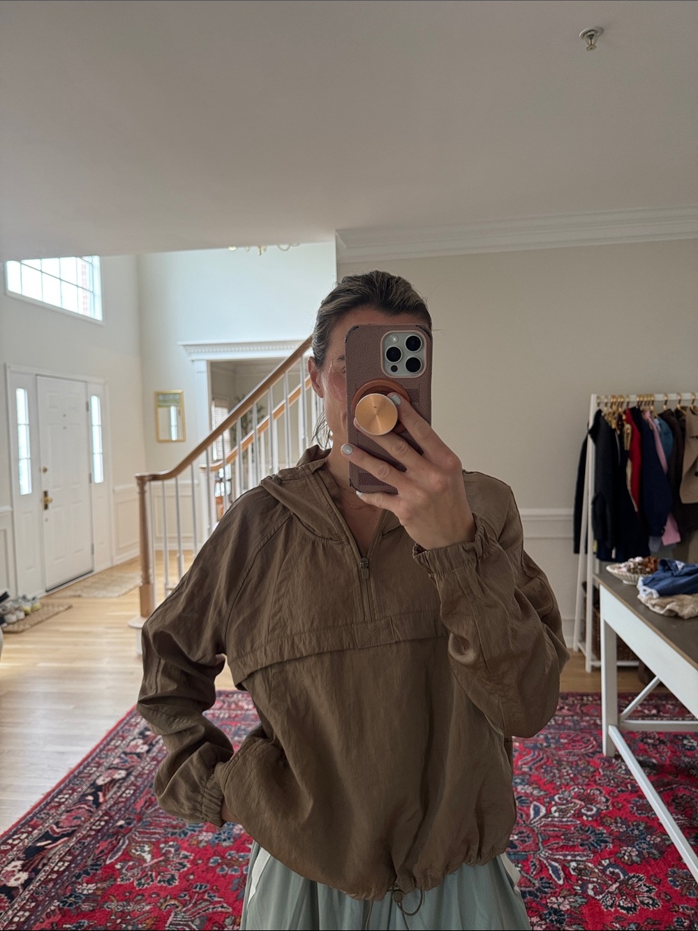 lululemon athletica Olive Hooded Quarter-Zip Pullover